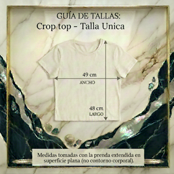 Crop Top Guide HD Camiseta Tela Fría Mujer - Croptop - Bordado Ballena - Blanco