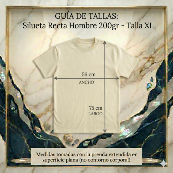 Camiseta Hombre Algodón Peruano 200gr - Corte Regular - Blanco Hueso - Bordado Diseño Palmeras