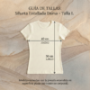 Camiseta Tela Fría Mujer - Corte Entallado- Estampado Vaca con Corona Floral - Blanco Hueso