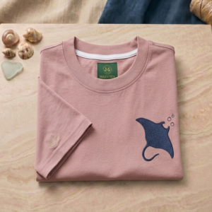 Camiseta Hombre Algodón Peruano 200gr - Corte Regular - Rosa Viejo - Bordado Diseño Mataraya