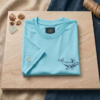 KID-ALX-TUR-REG-B05 Camiseta Infantil Unisex (Niño/Niña) Algodón/Spandex - Corte Regular - Bordado Ballena - Turquesa